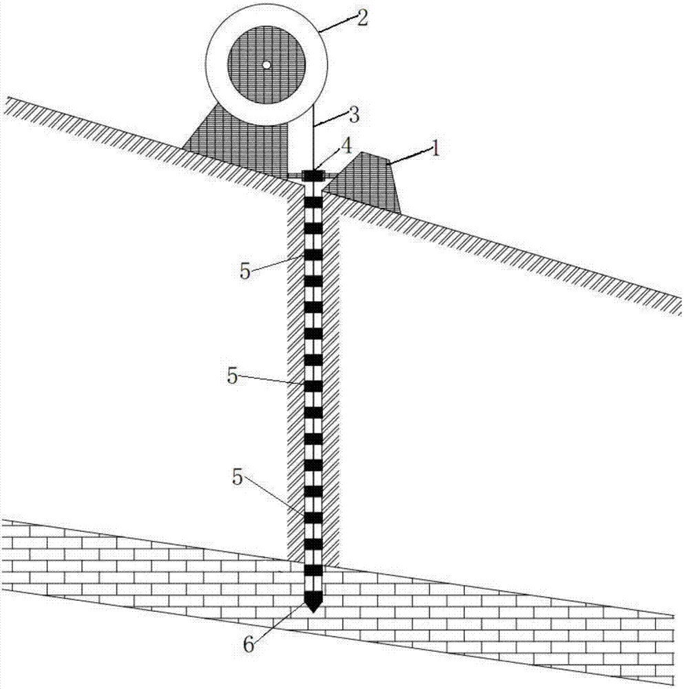 Real-time monitoring system and method for deep displacement of landslide based on wire posture interpretation