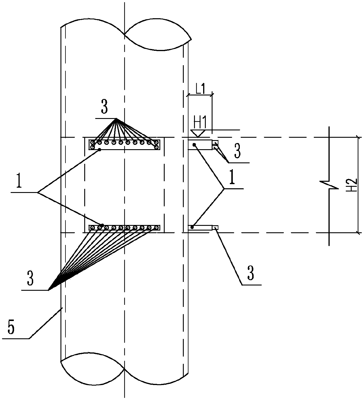 Steel pipe concrete column and beam main bar connecting node and construction method thereof