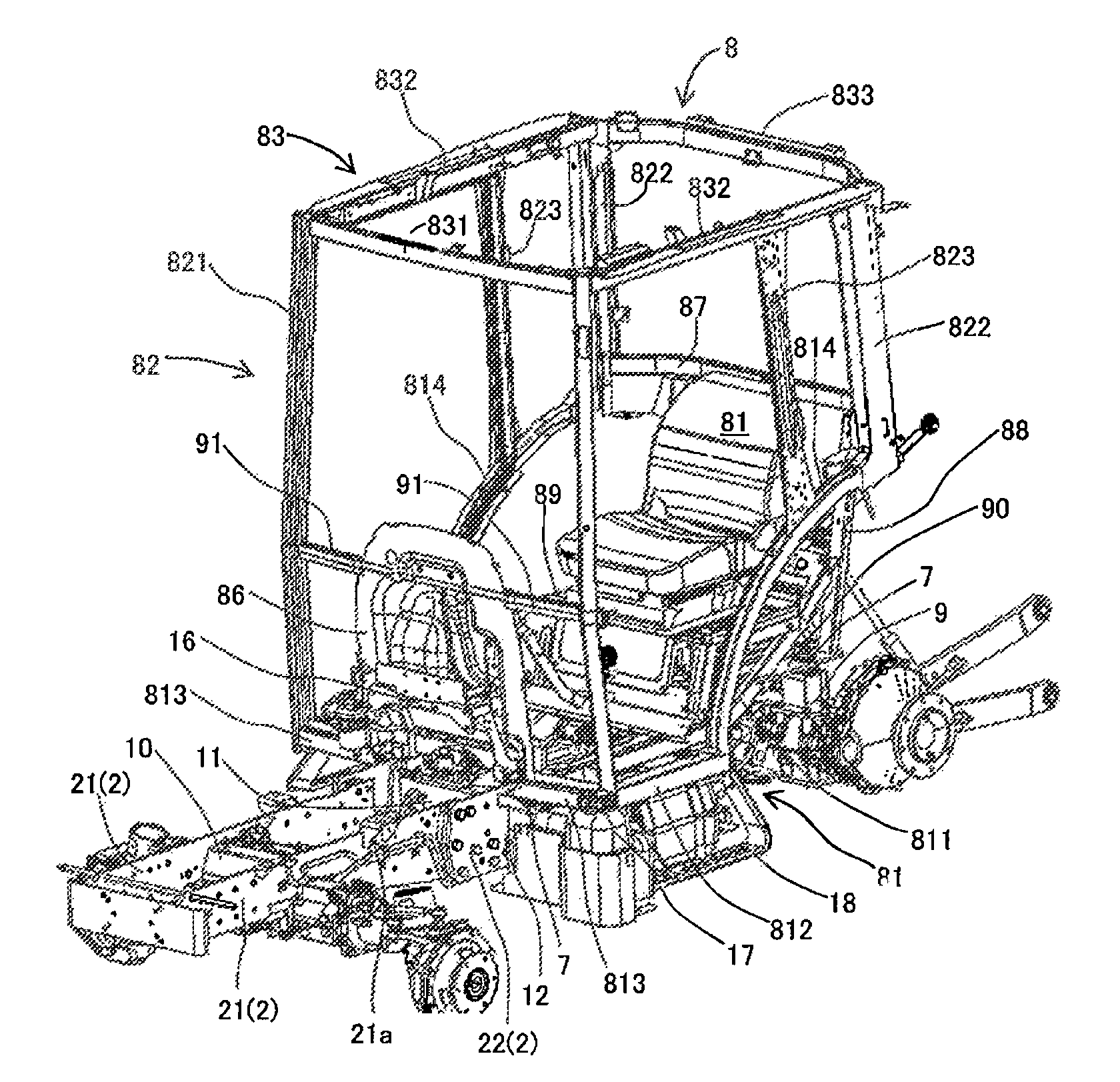 Working vehicle with cabin