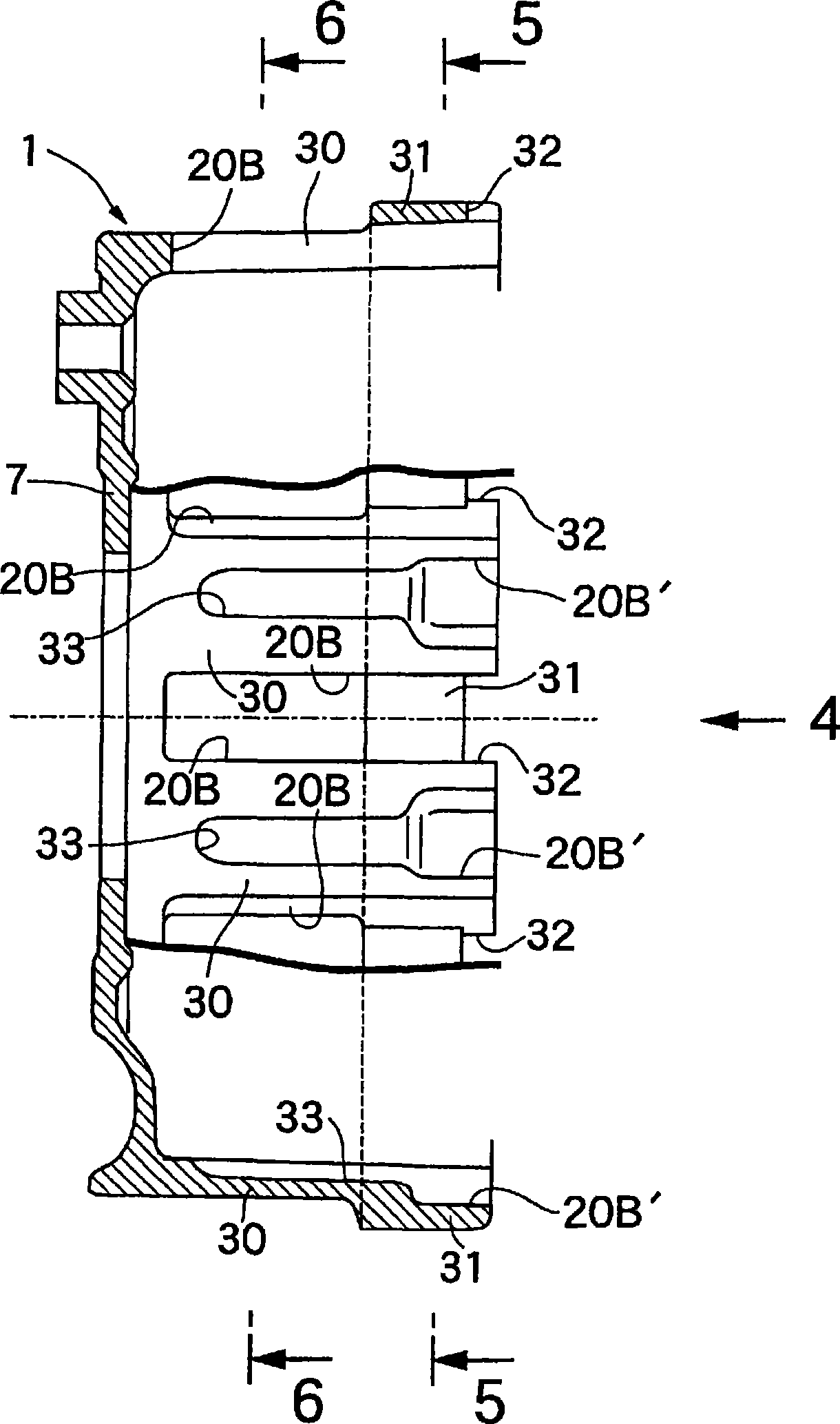 Clutch outer member for multi-plate clutch