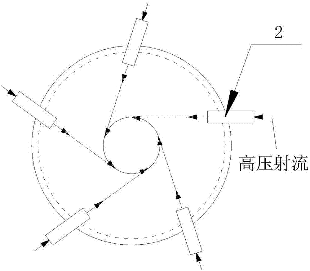 Device and method for coagulating fine particles under tangentially circular cyclone atomization and sound wave action