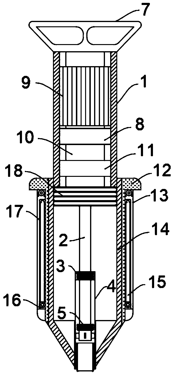 Land measuring and sampling device and sampling method for different geologies