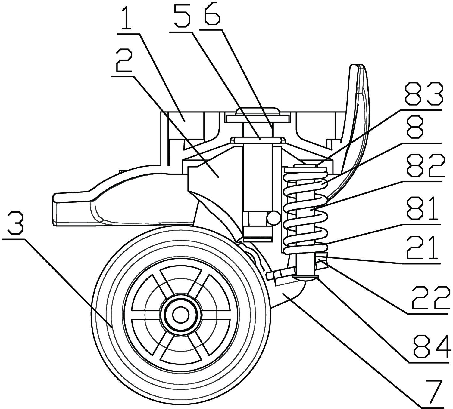 Shock-absorbing universal wheel for luggage