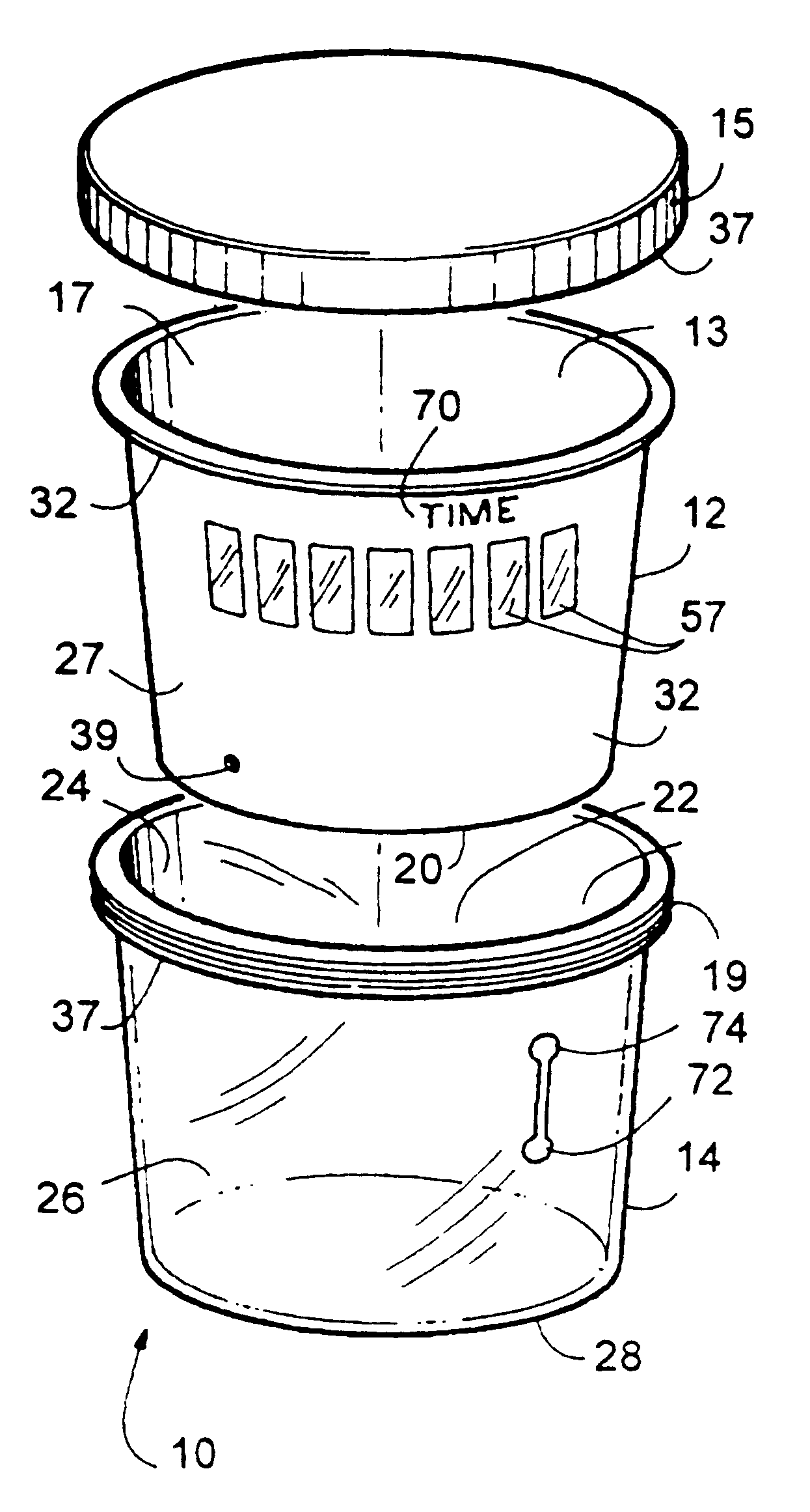 Diagnostic testing kit for collection and testing of fluid samples with user configurable test strips and timer