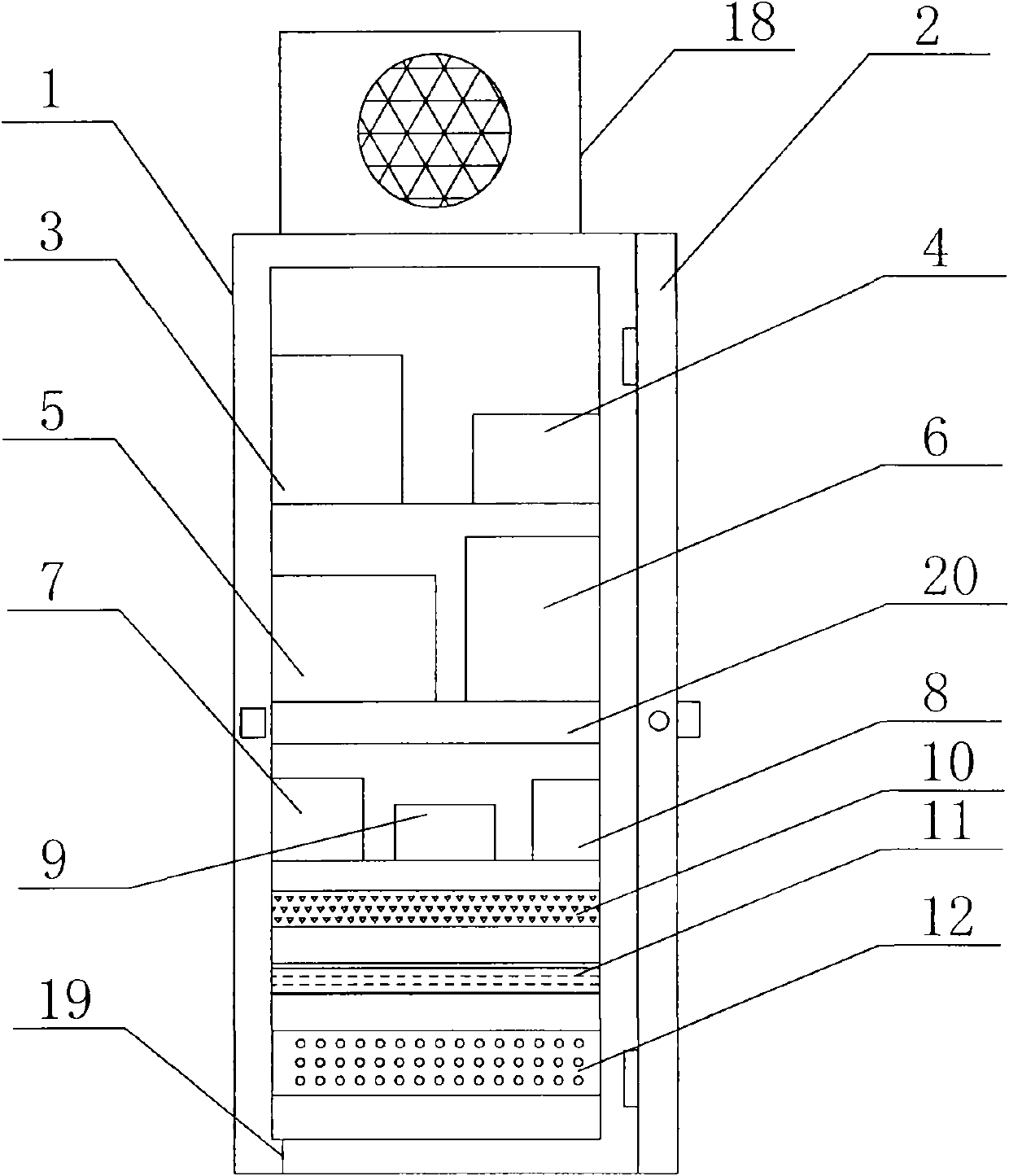 Sealed shielded power network protection cabinet