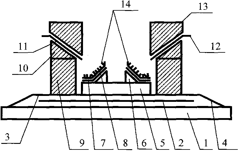 Flat-panel display of slope high-ring grid-control multi-face cathode structure and manufacturing process thereof