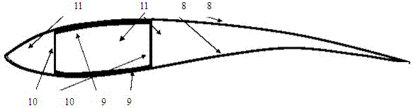 Anti-icing and deicing system for large wind power generation built-up blade