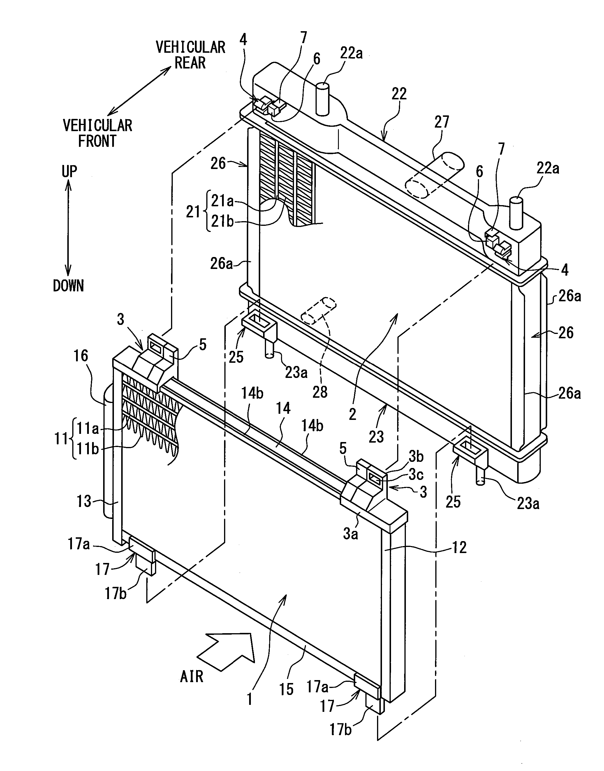 Heat exchanger mounting structure