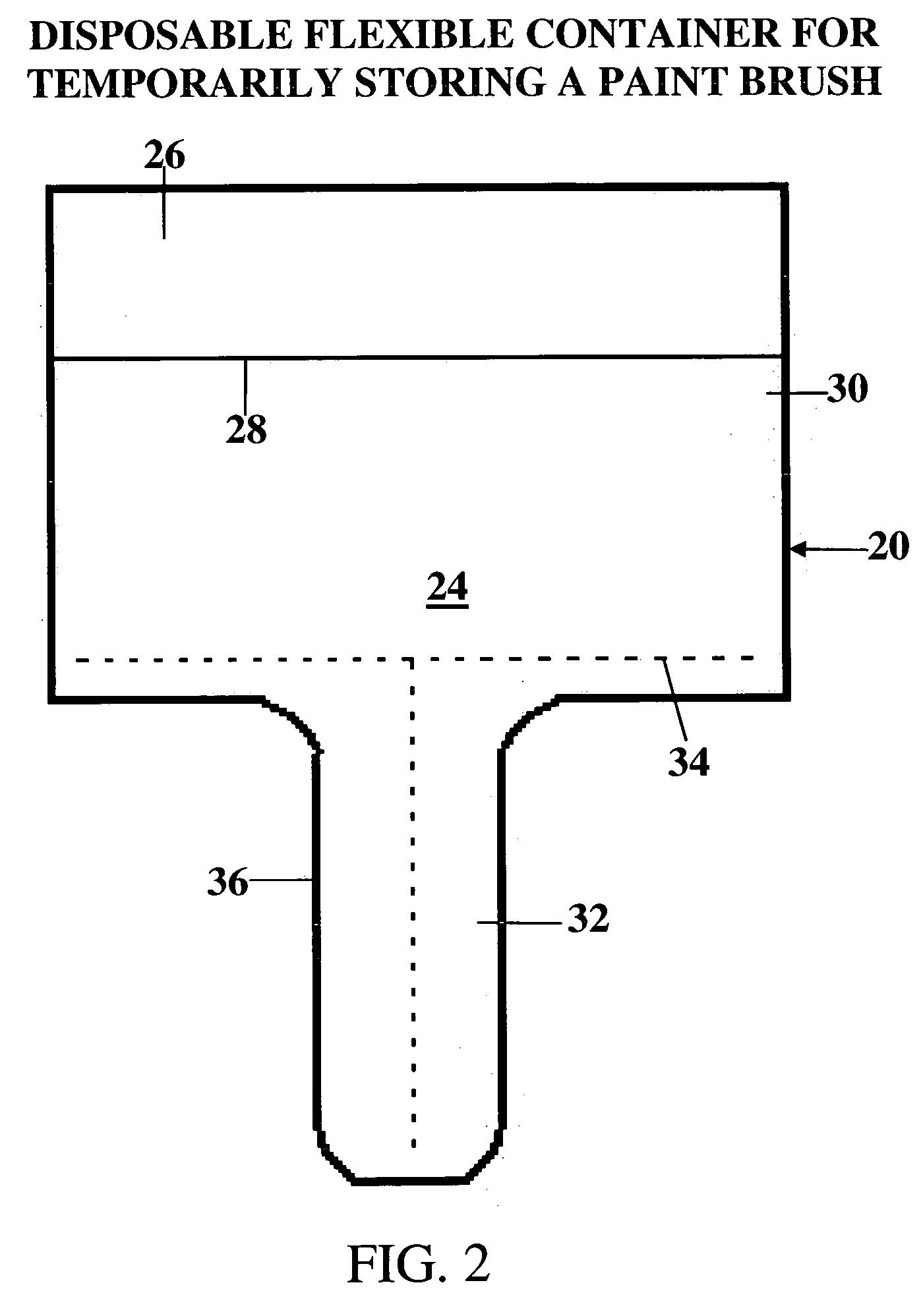 Disposable flexible container for temporarily storing a paint brush