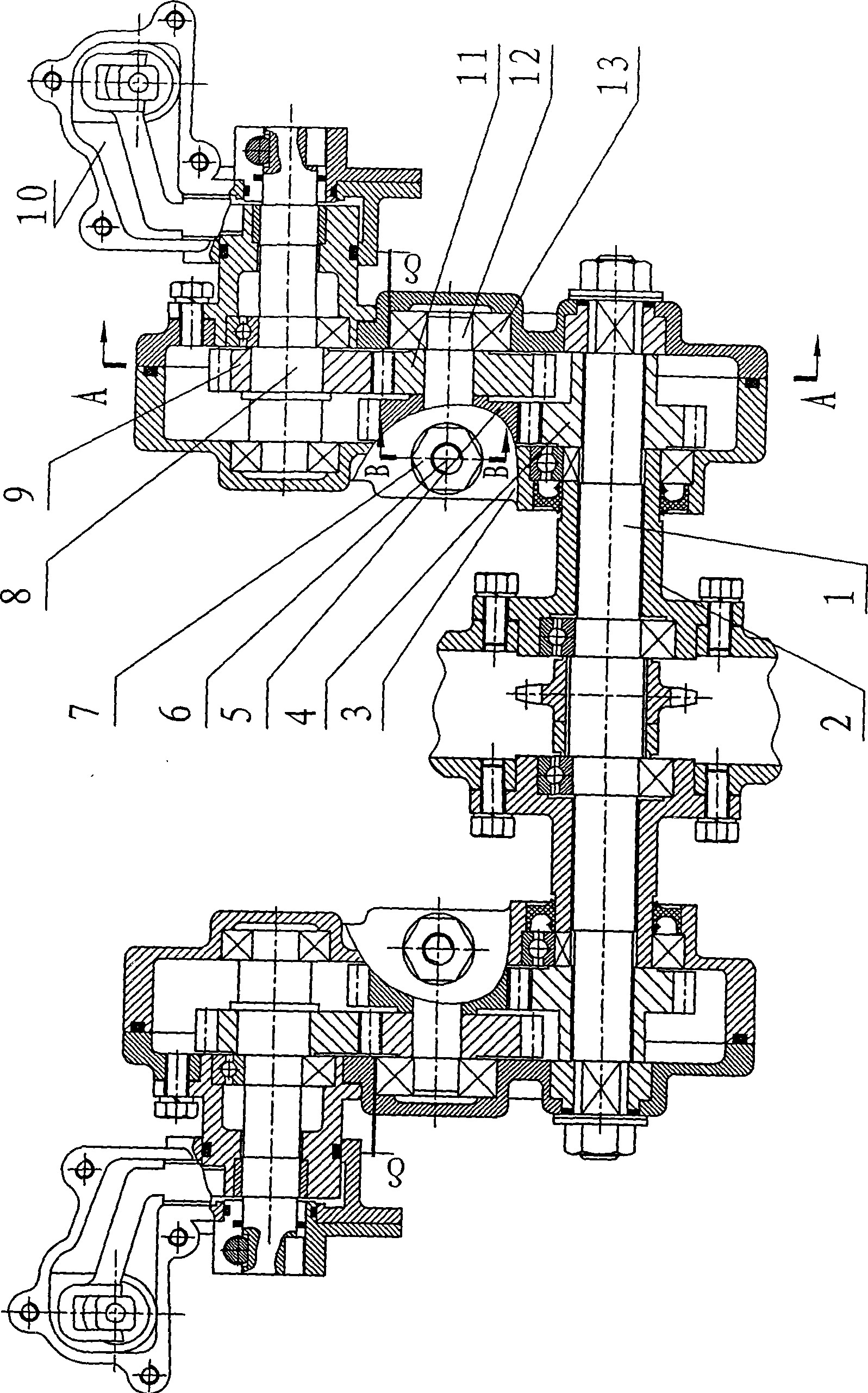 Pitch-play-removing roller gear-elliptic gear transmission system separately inserting mechanism