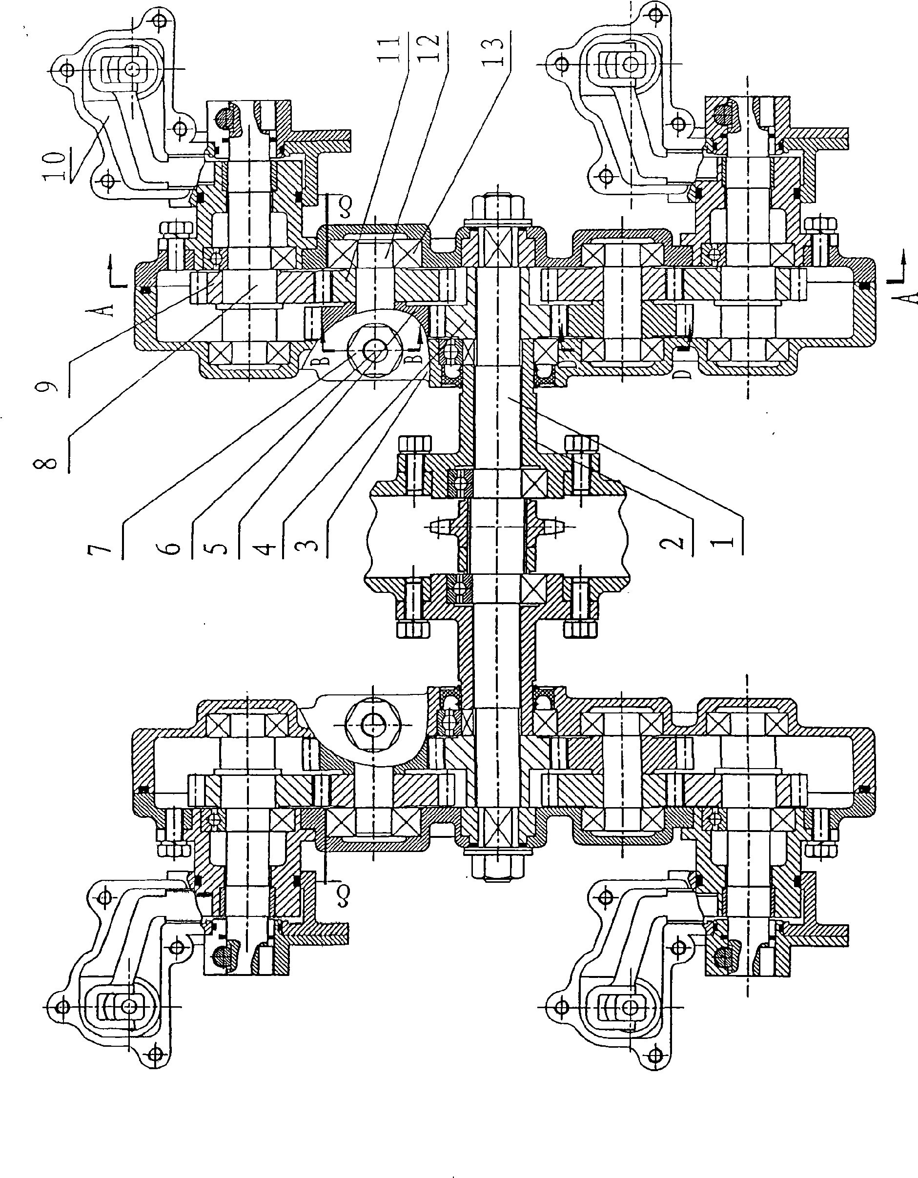 Pitch-play-removing roller gear-elliptic gear transmission system separately inserting mechanism