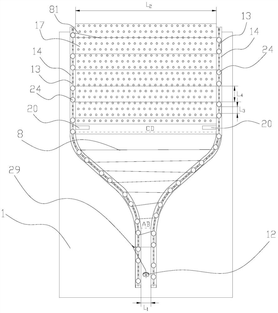 Wheel hanging and tightening type wiring stitching machine for flexible heating blanket body and manufacturing equipment