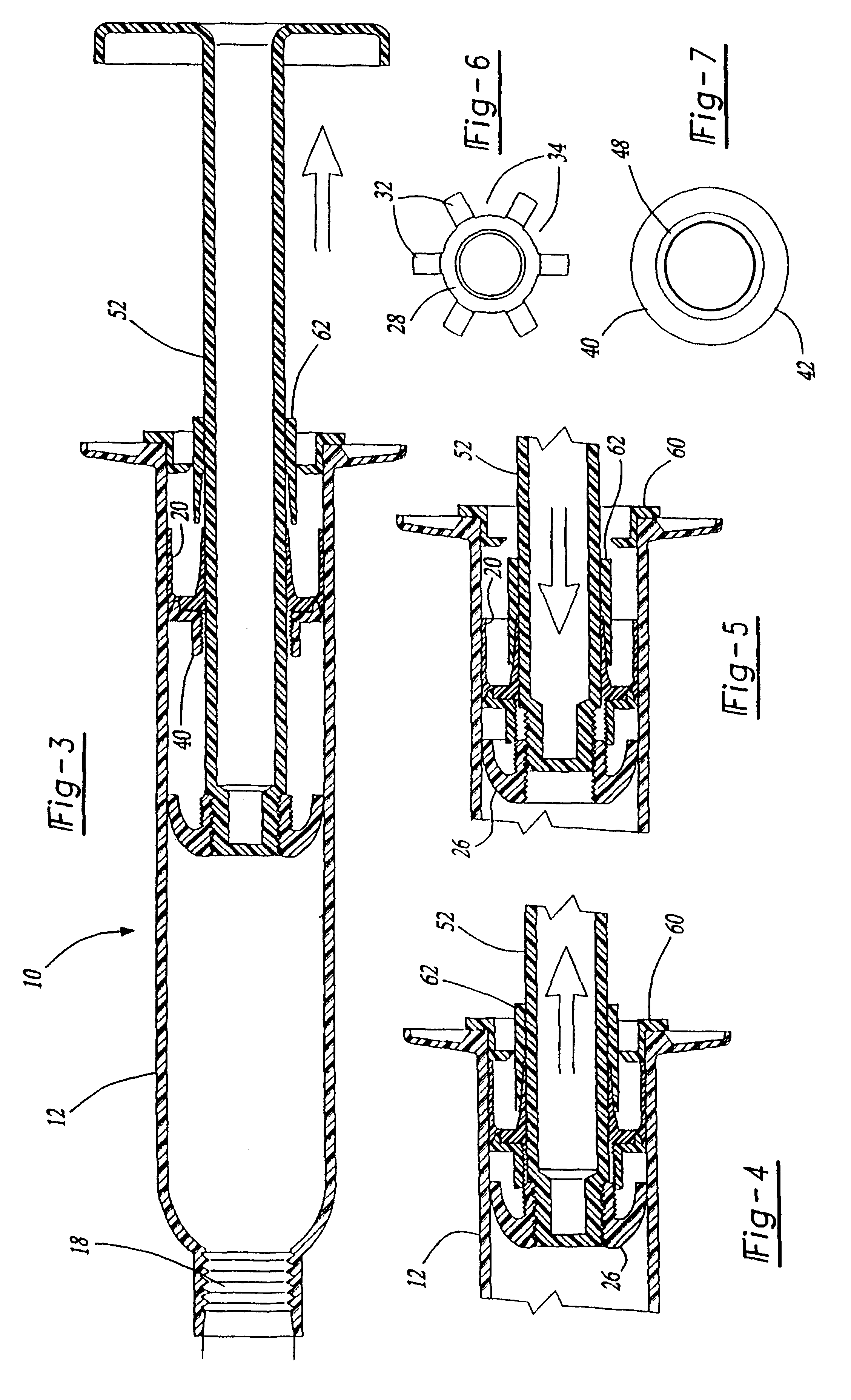 Multiple part manual dispensing syringe