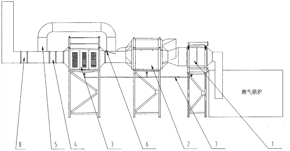 A condensing gas flue gas waste heat recovery device