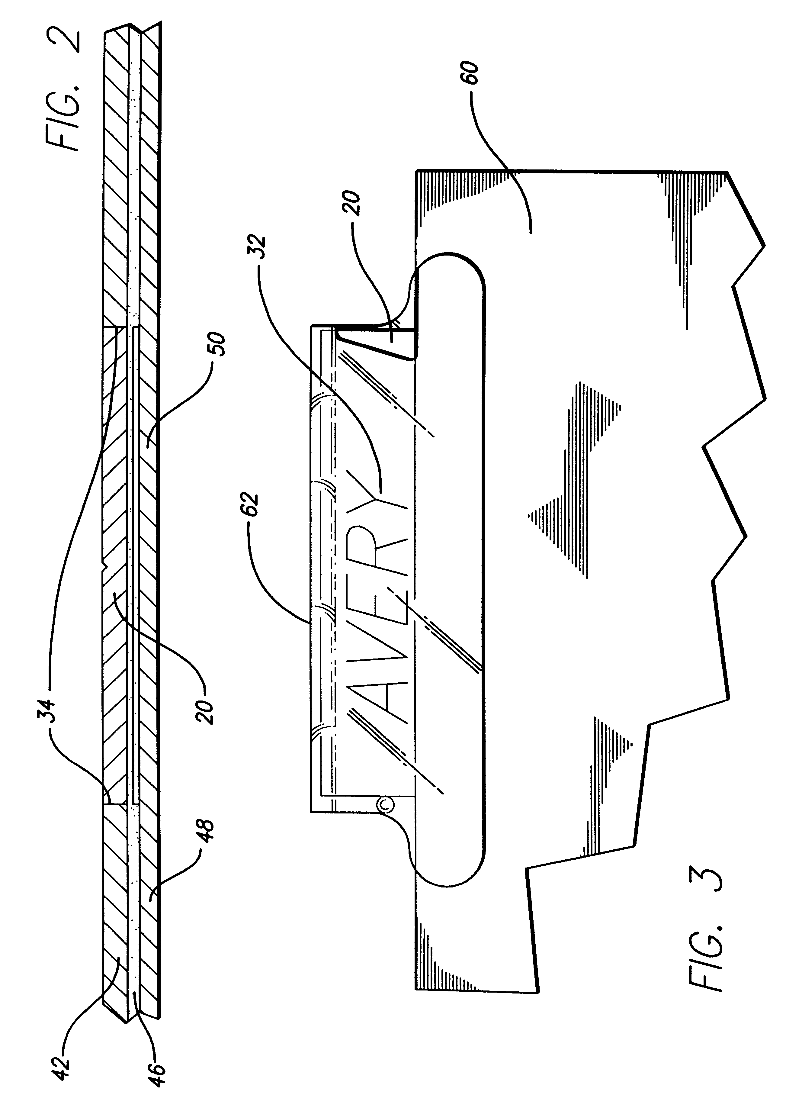 Index tab label insert sheets