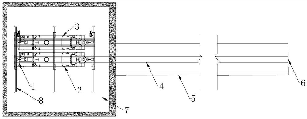 Concrete transporting method used for small-diameter tunnel of narrow working well