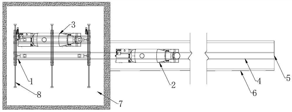 Concrete transporting method used for small-diameter tunnel of narrow working well