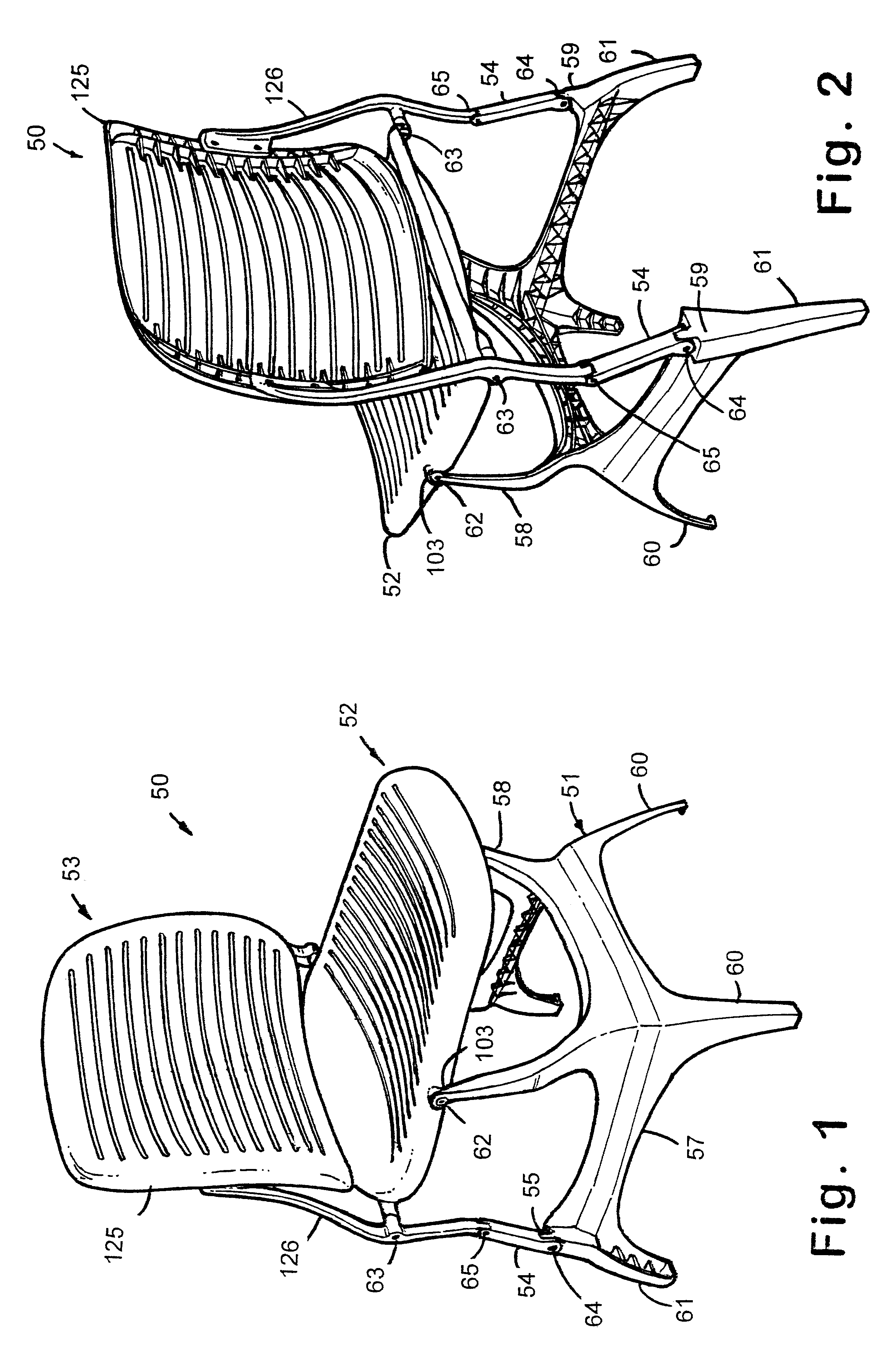 Nestable synchrotilt chair