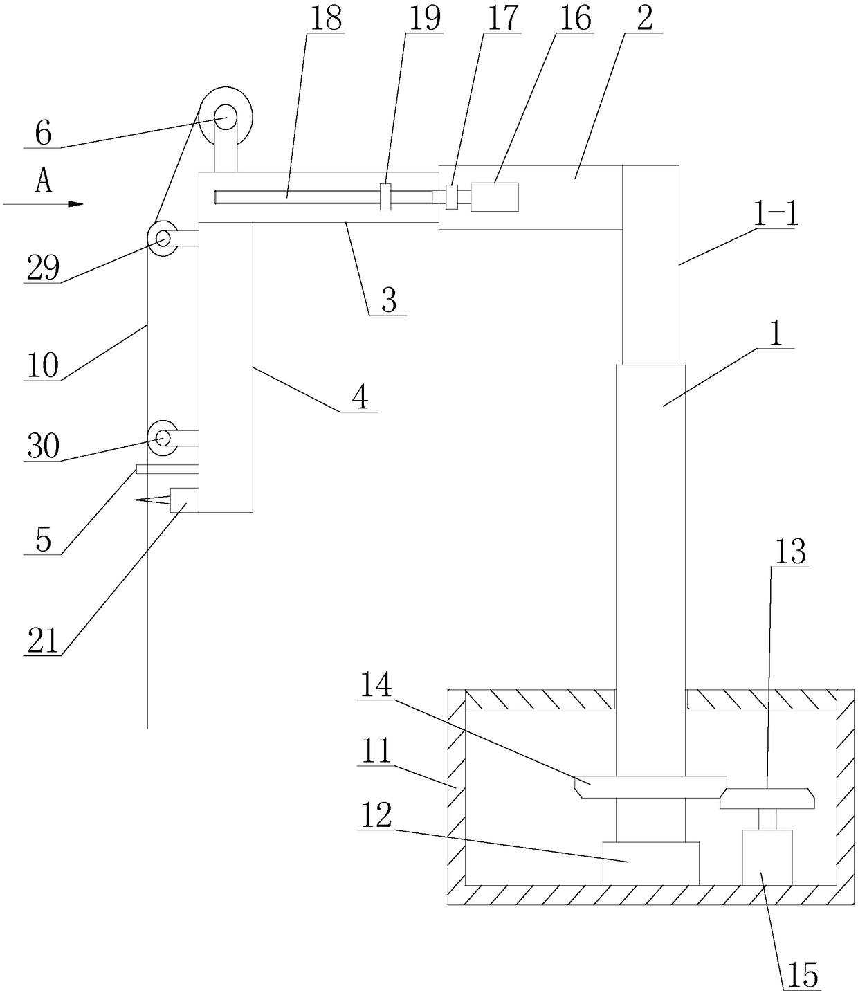 Rope-laying mechanical arm used for straw plate production system