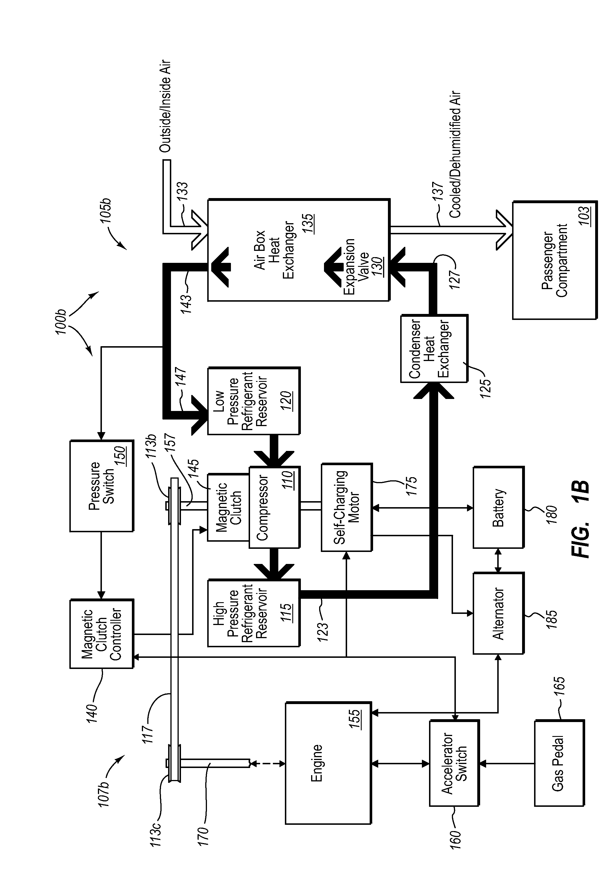 Air conditioning system operating on vehicle waste energy