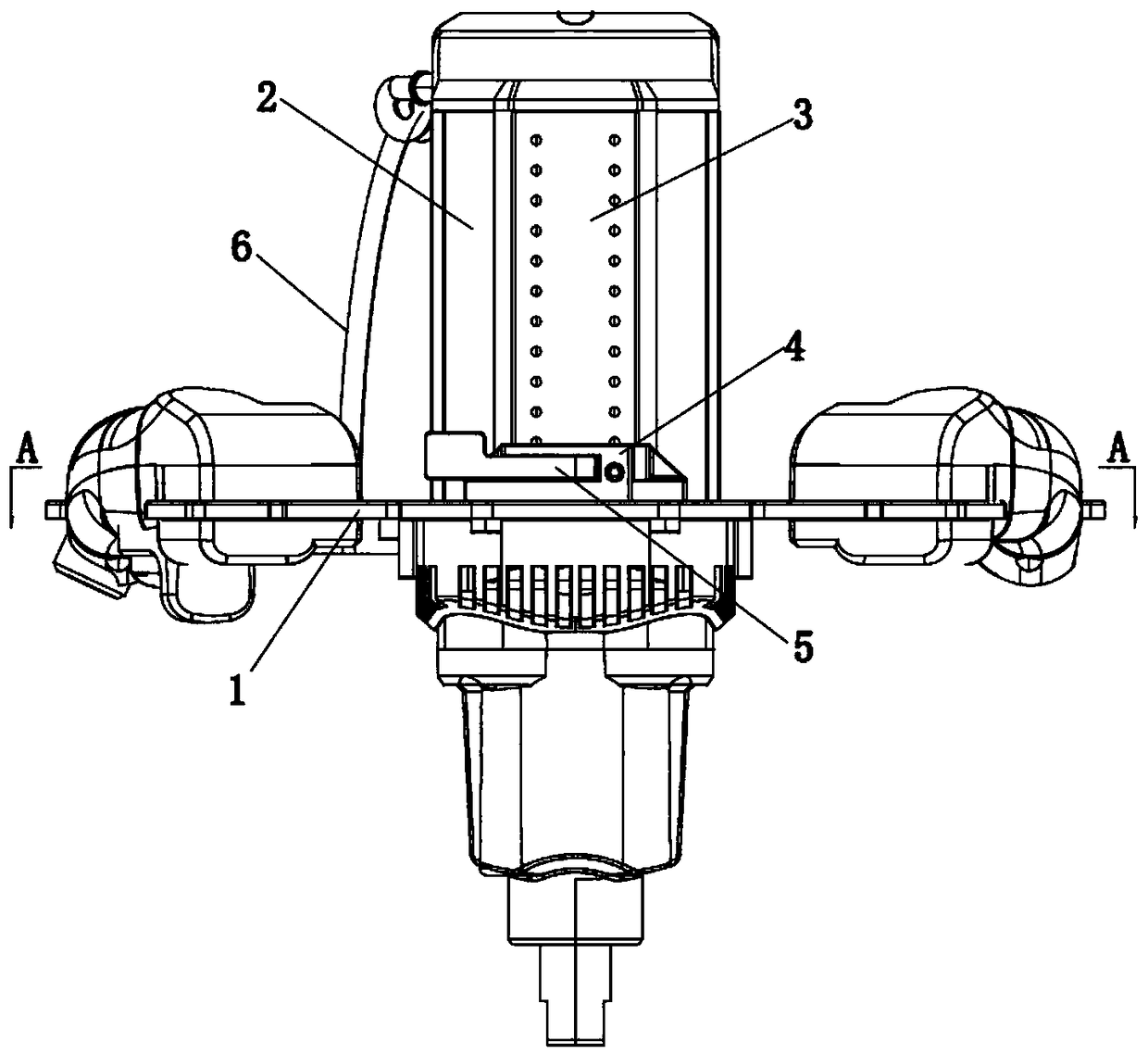 Agitator capable of lifting and dropping operating handle