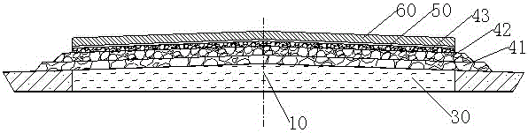 Highway pavement rubblization treatment and reuse laying construction structure and technology