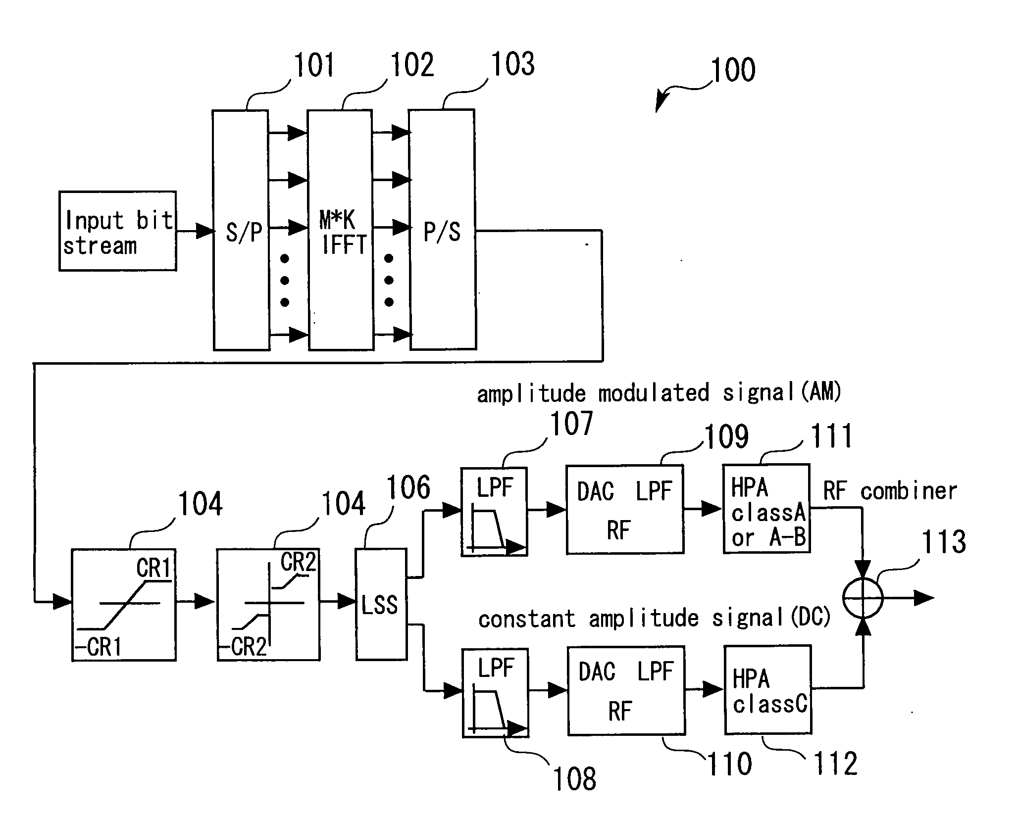 Transmitter and power amplifying method