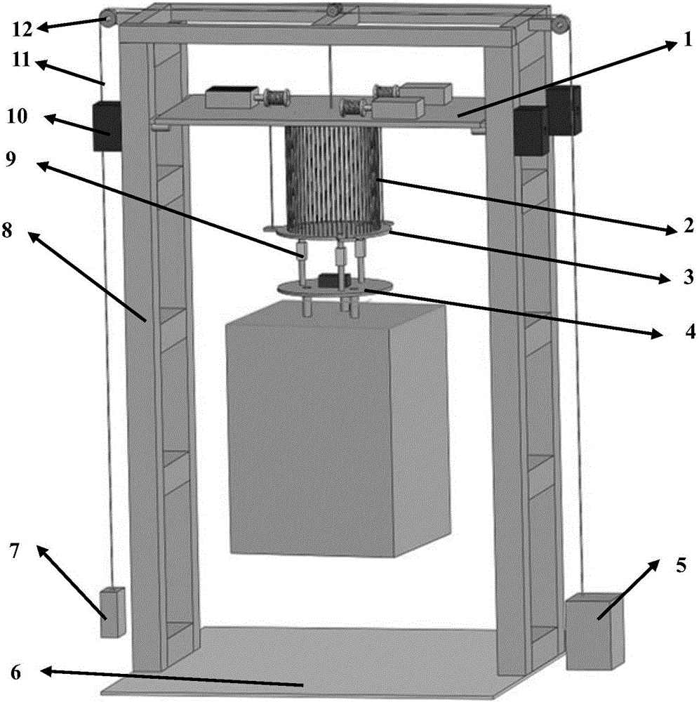 Large-bearing low-rigidity suspension system for simulating on-orbit weightless environment of spacecraft