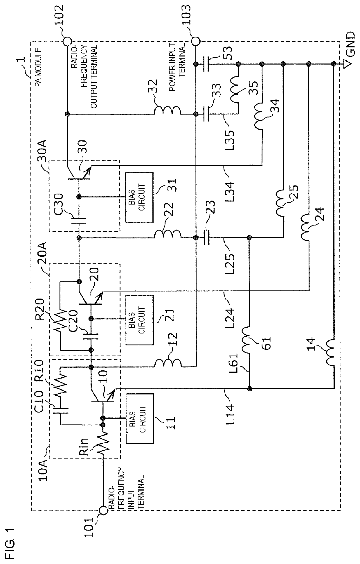 Power amplifier module, frontend circuit, and communication device