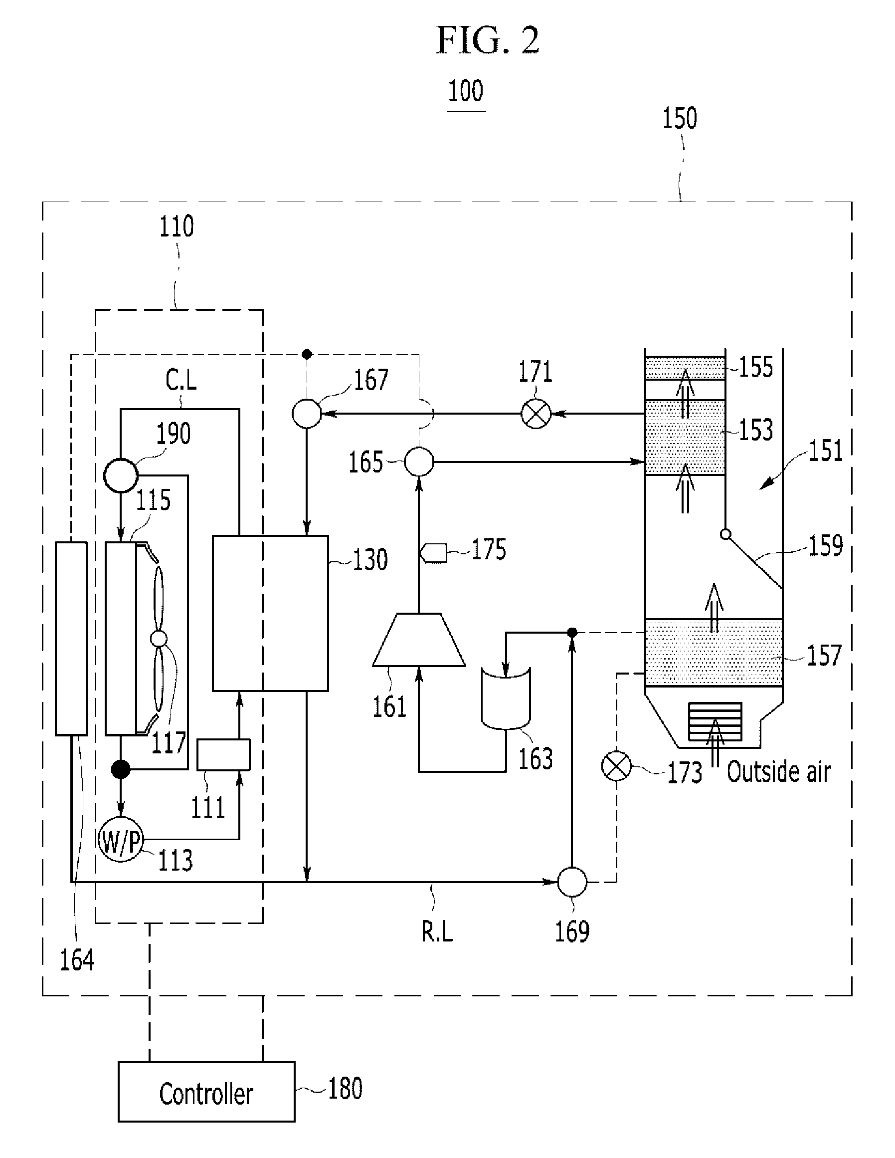 Heat pump system for vehicle