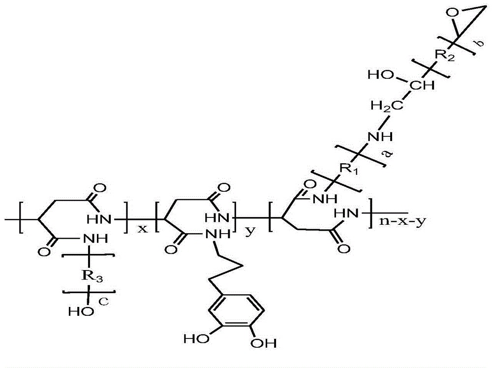 Preparation method of multifunctional group bionic mussel adhesive protein polymer