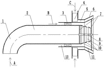 An intensified concentrated swirl pulverized coal burner