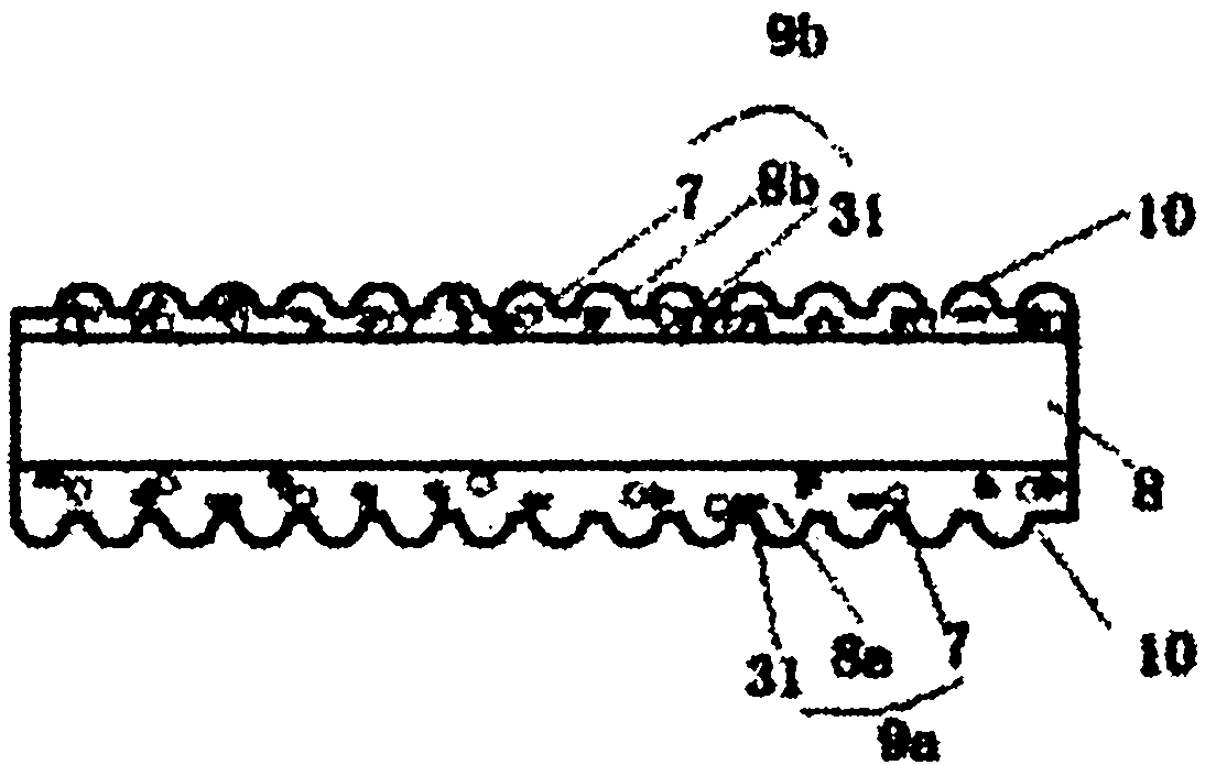 Diffusion plate of multilayered diffusion particle layer