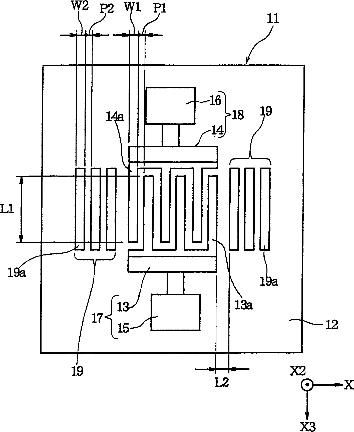 Elastic surface wave element suitable for gigahertz frequency band