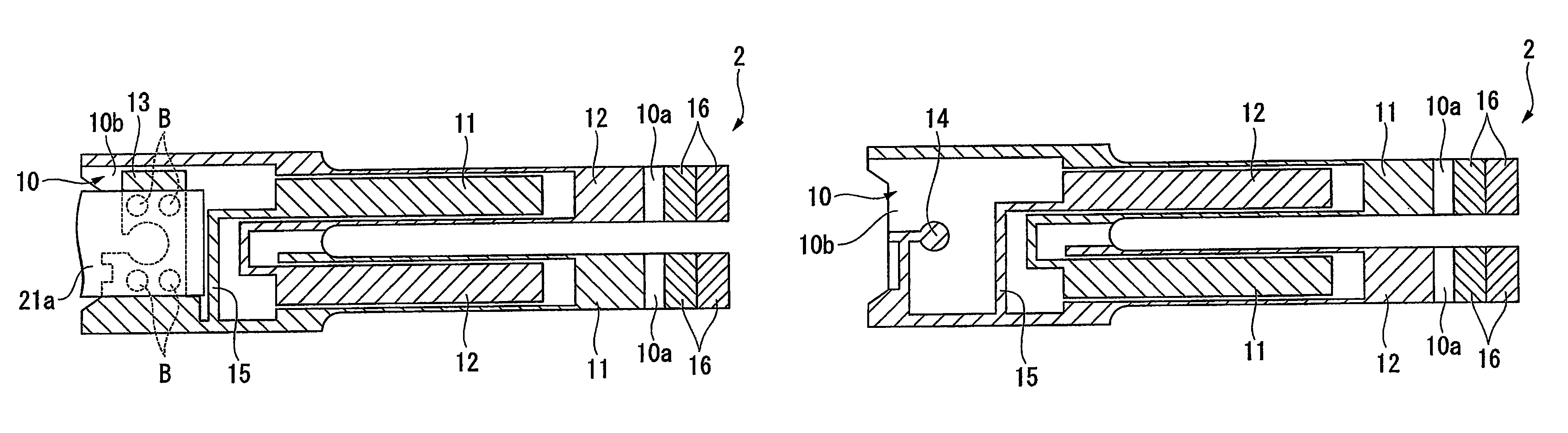 Piezoelectric vibrating reed device having improved electrode design