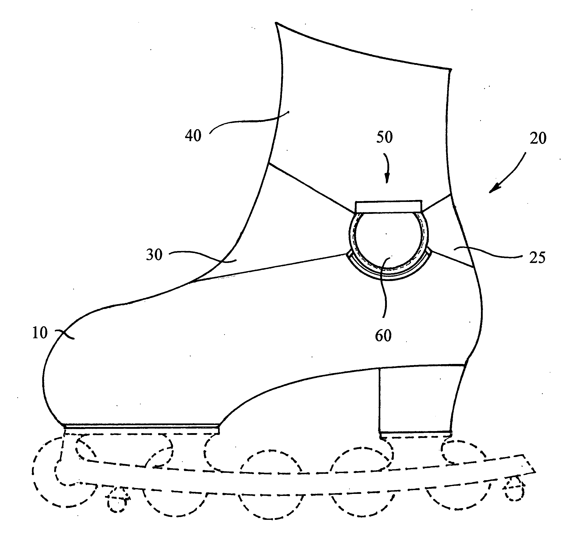 Anatomically correct skating boot