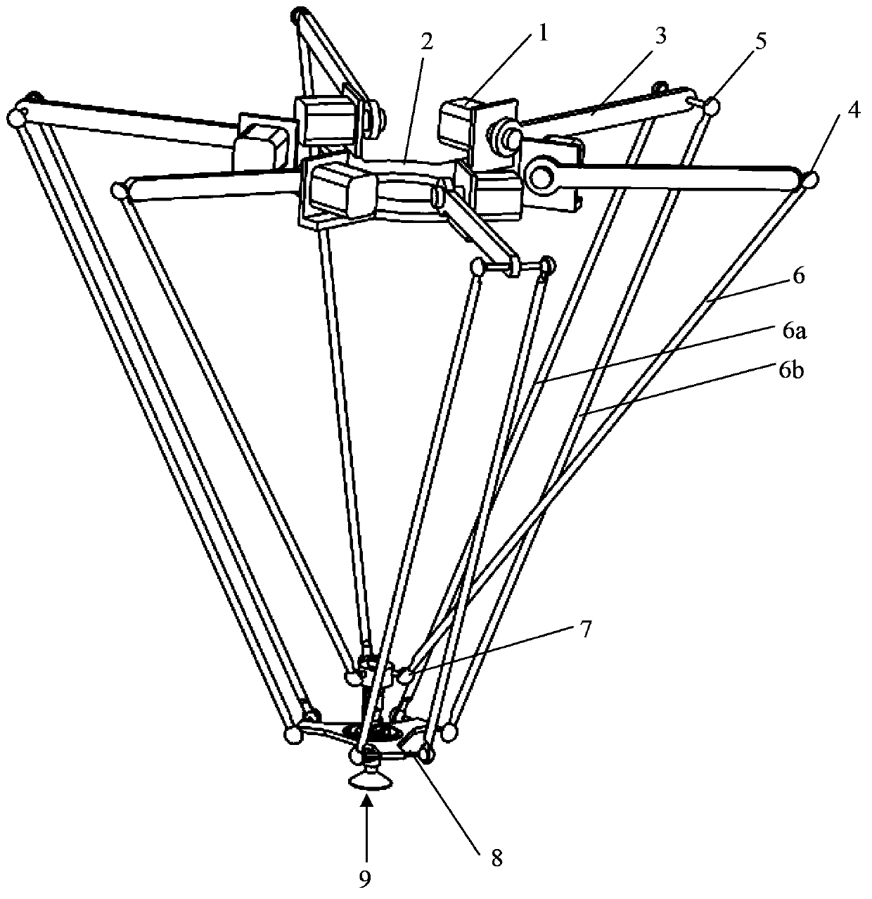 Parallel mechanism capable of realizing three-dimensional translation and three-dimensional rotation