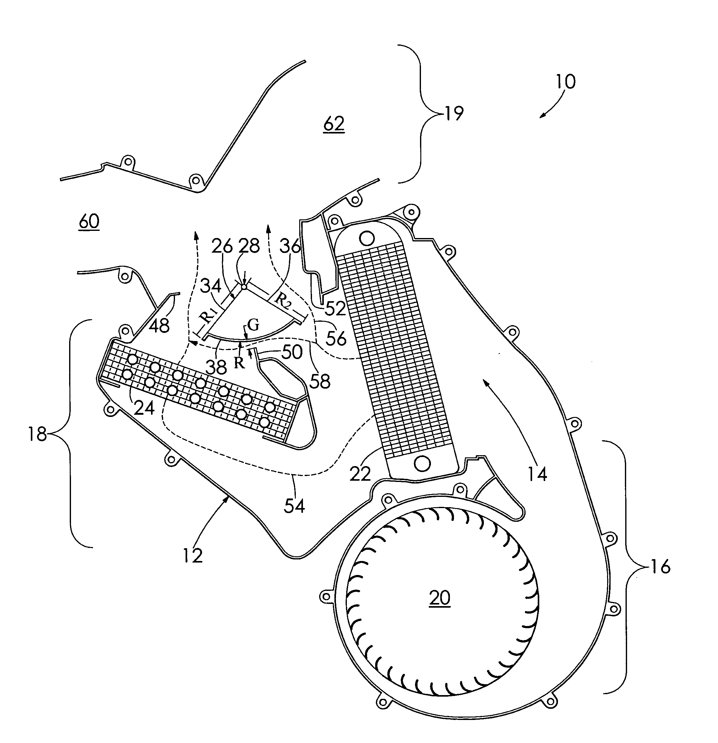 Temperature door for a vehicle and heating, ventilation, and air conditioning system