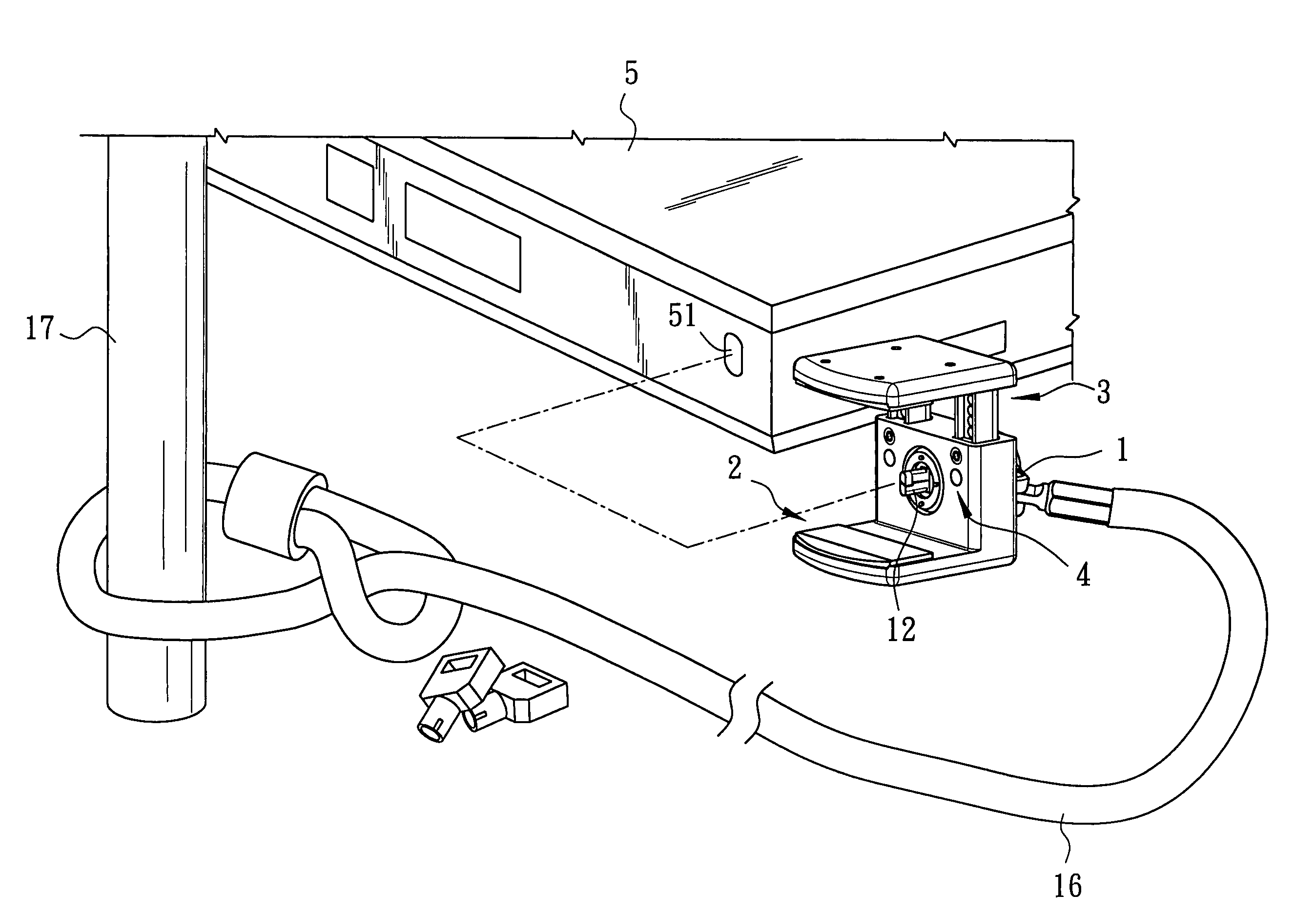 Combined clamp and lock