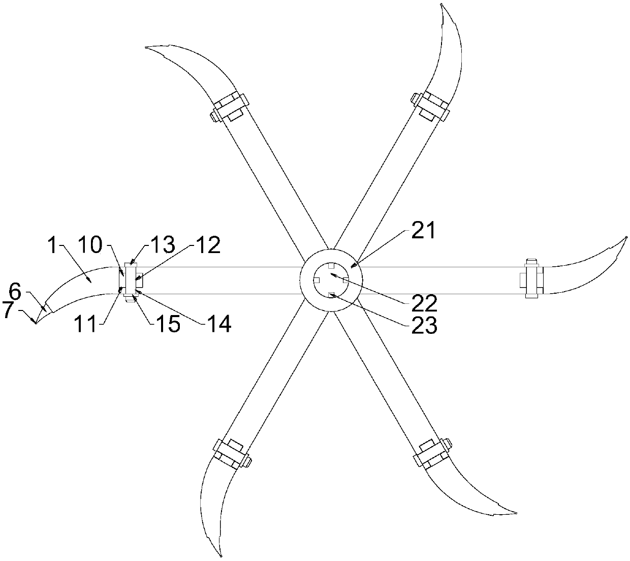 Discharger impeller blade