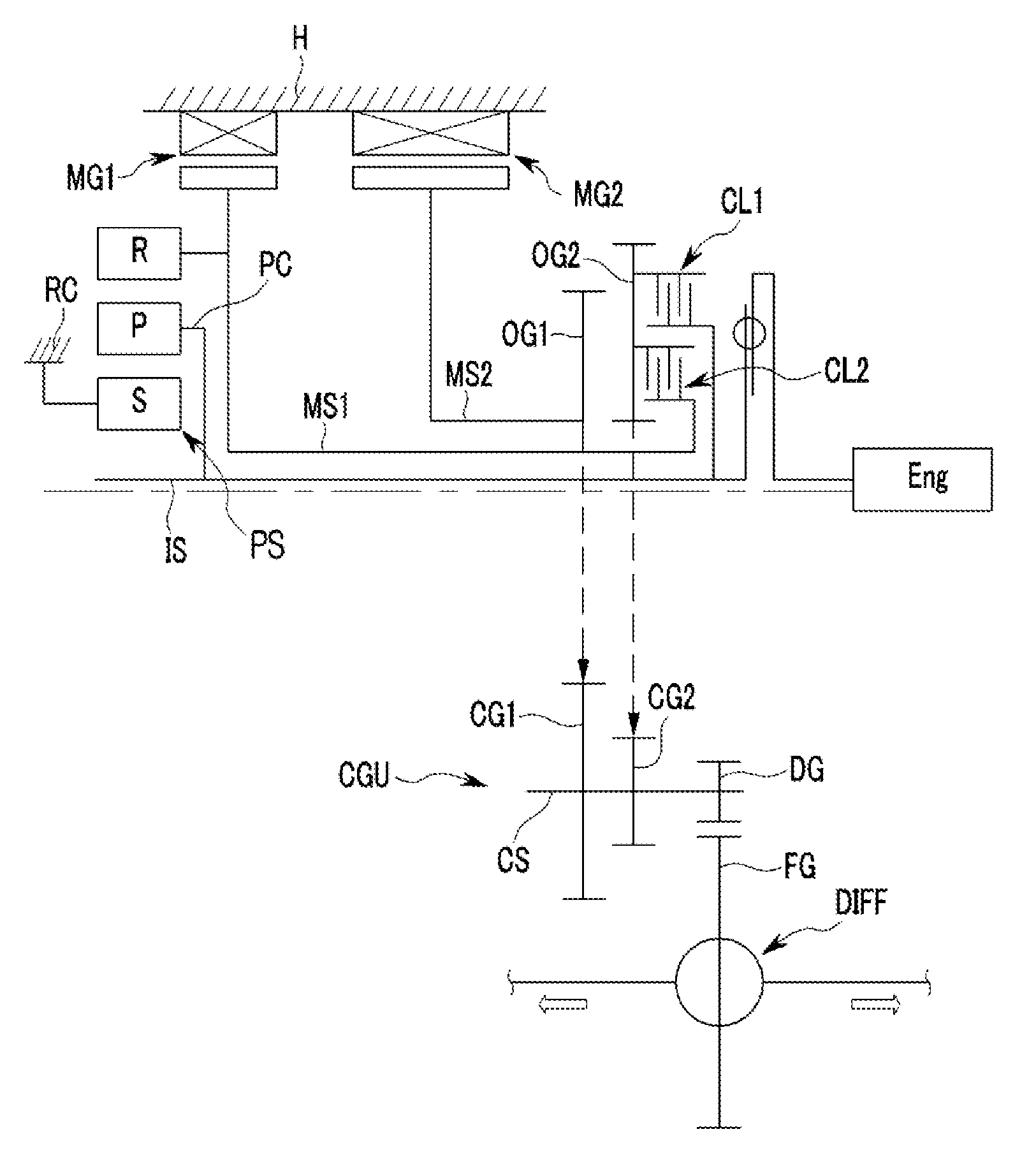 Transmission system of hybrid electric vehicle