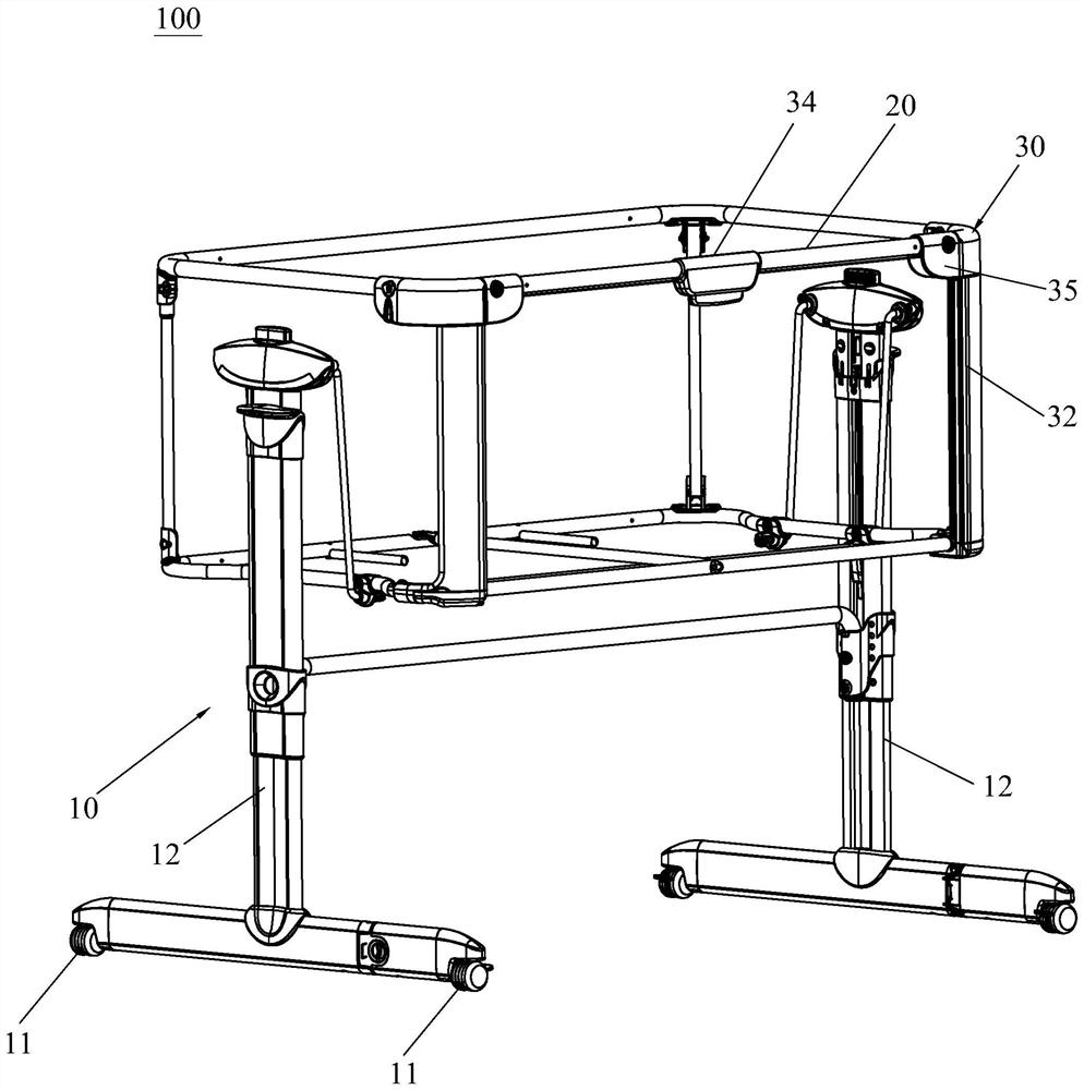 Handrail adjusting mechanism and baby crib with handrail adjusting mechanism