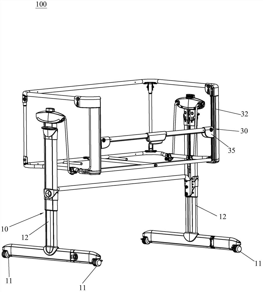 Handrail adjusting mechanism and baby crib with handrail adjusting mechanism