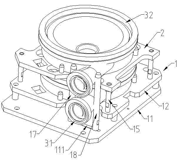 Bearing platform of pump cases