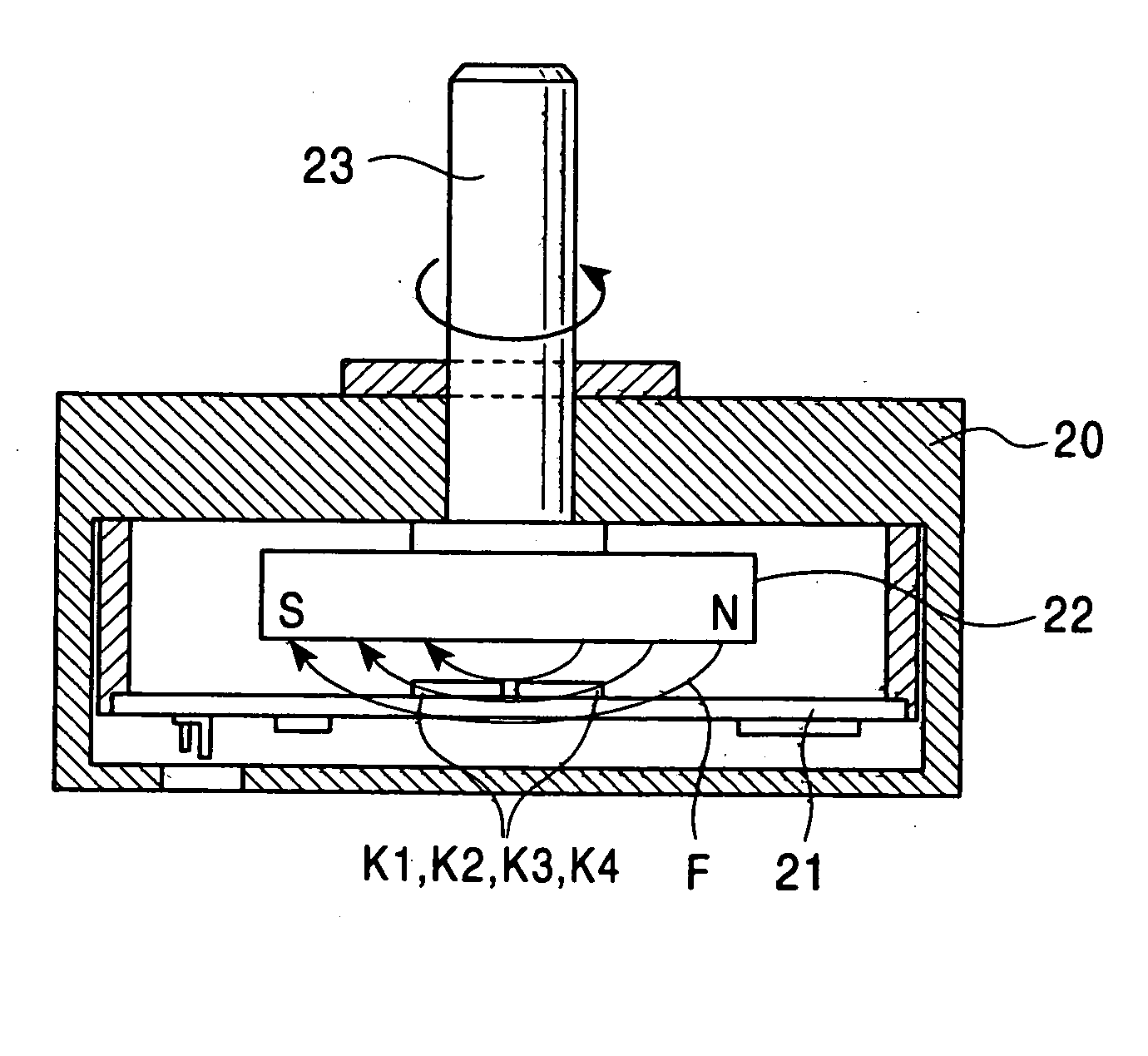 Angle sensor having low waveform distortion