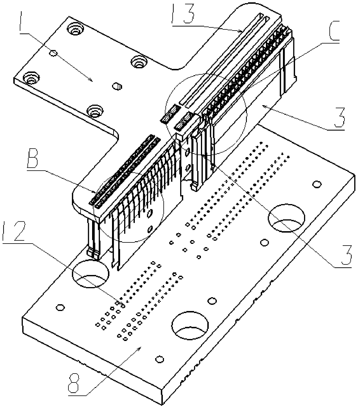 A multi-needle clamping mechanism