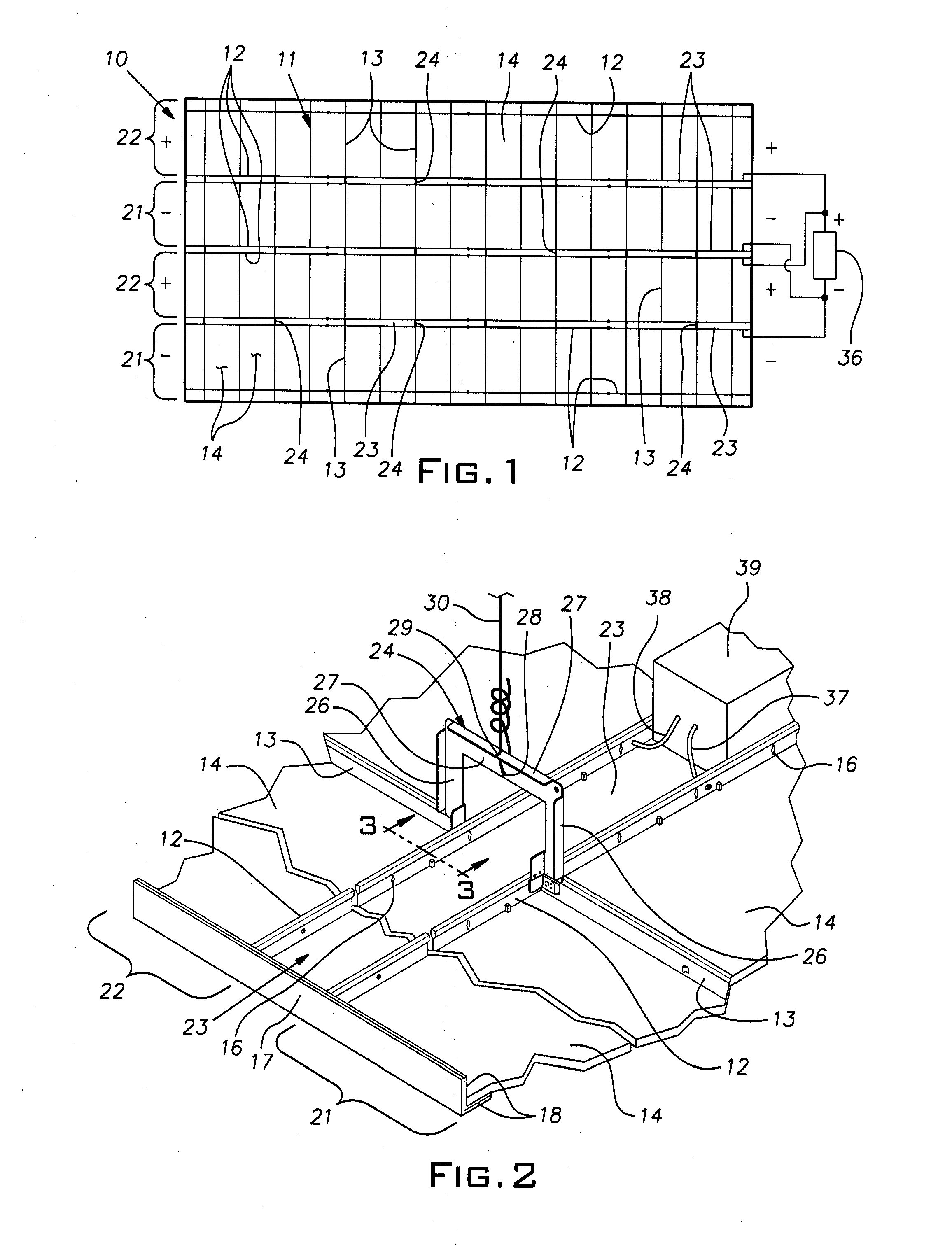 Directly electrified ceiling grid