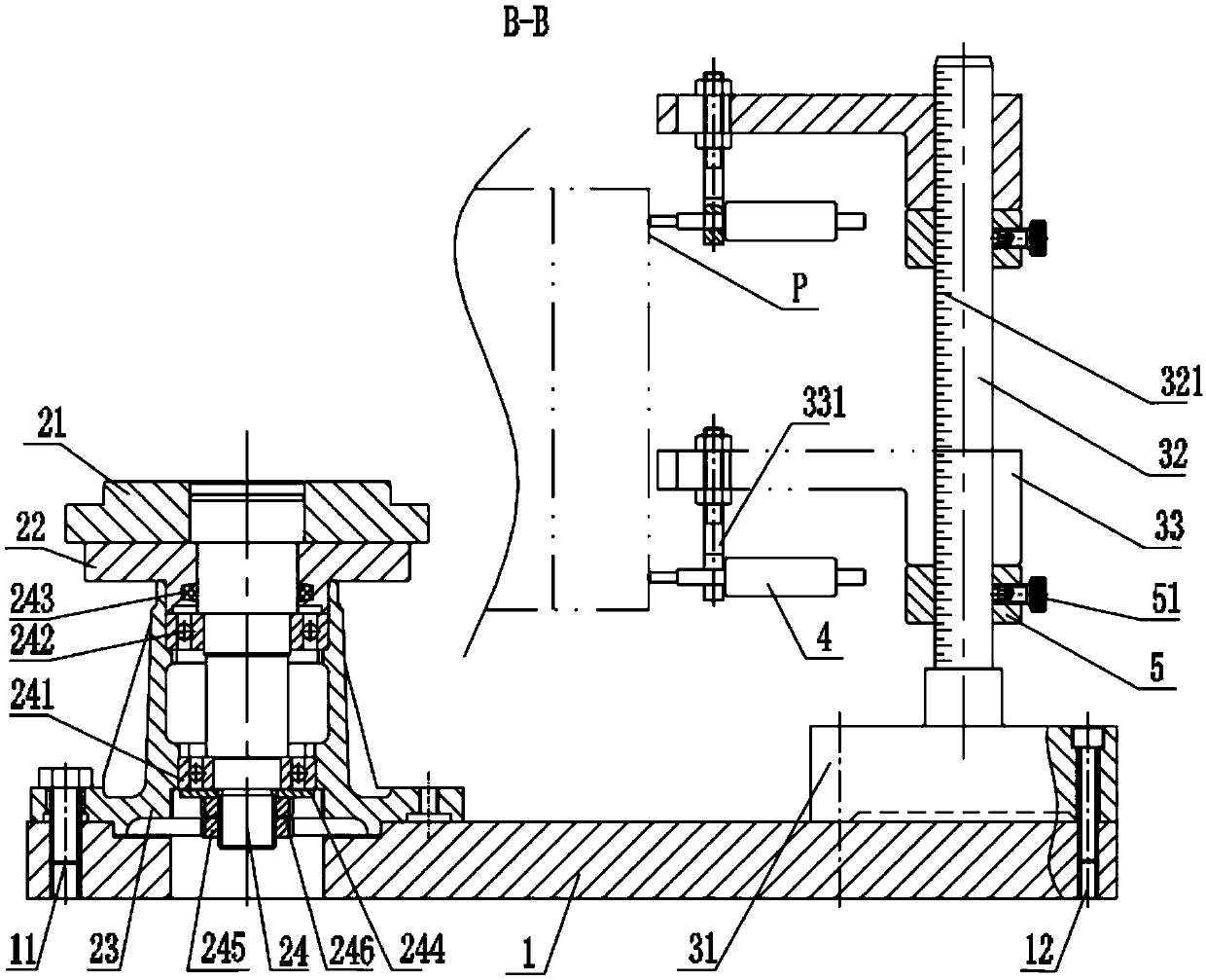 Detection tool for detecting runout and perpendicularity of brake assembly