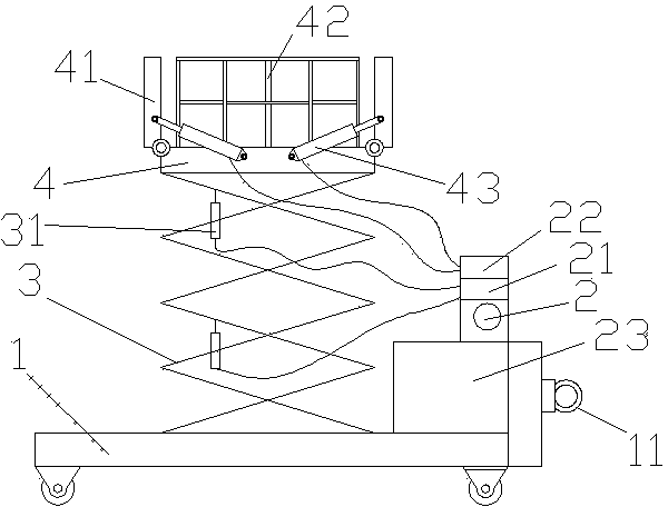 Protective plate extending lifting device