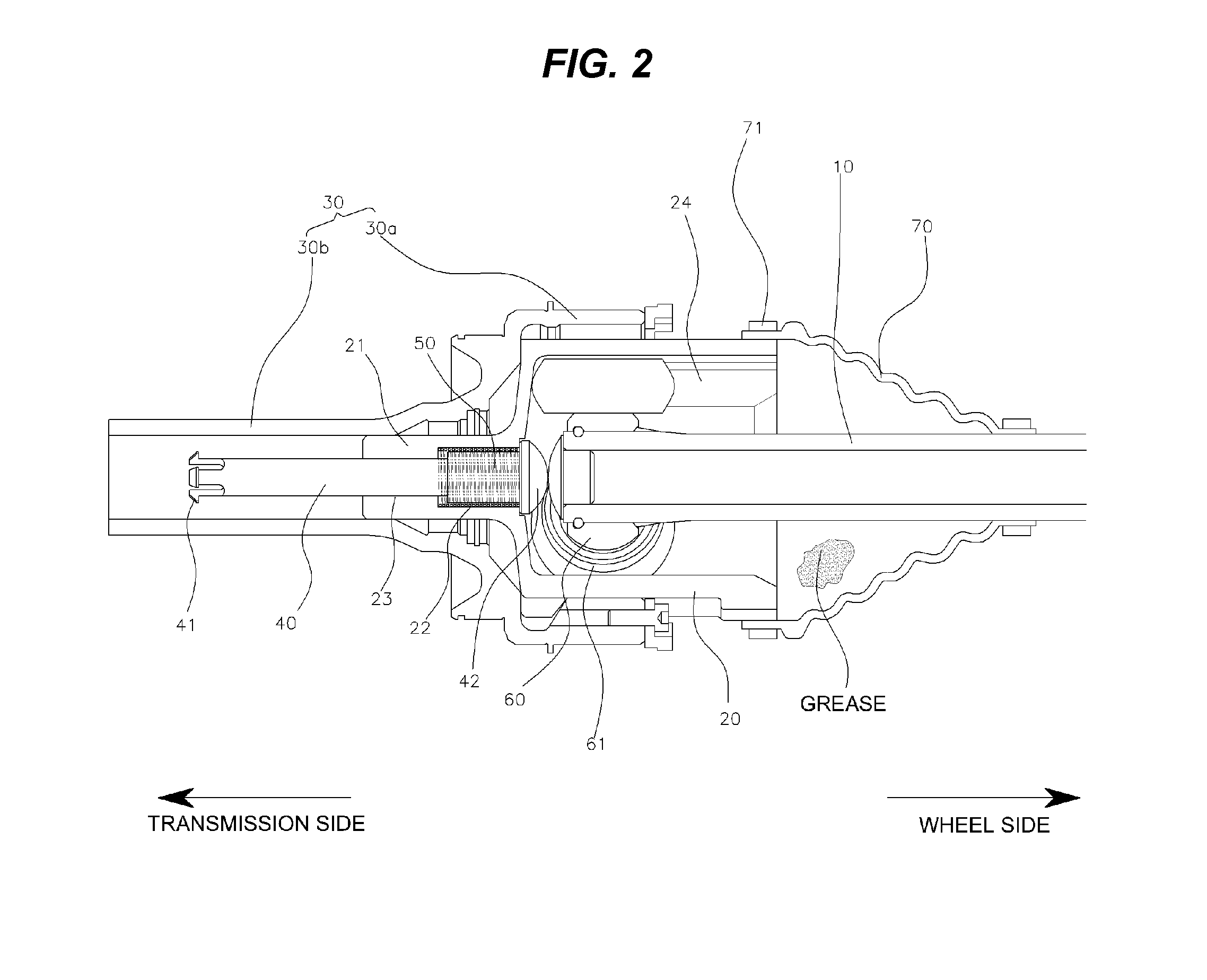 Mounting structure of drive-shaft